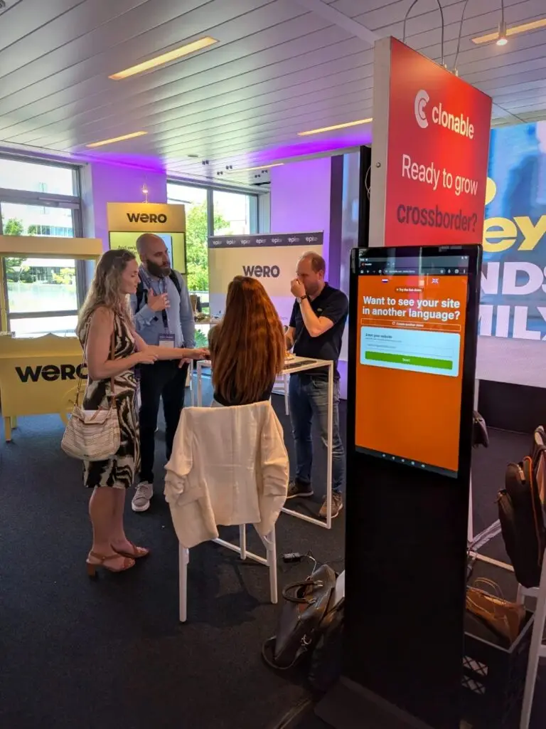 De gehuurde demozuil van Clonable op de Webwinkel Vakdagen
