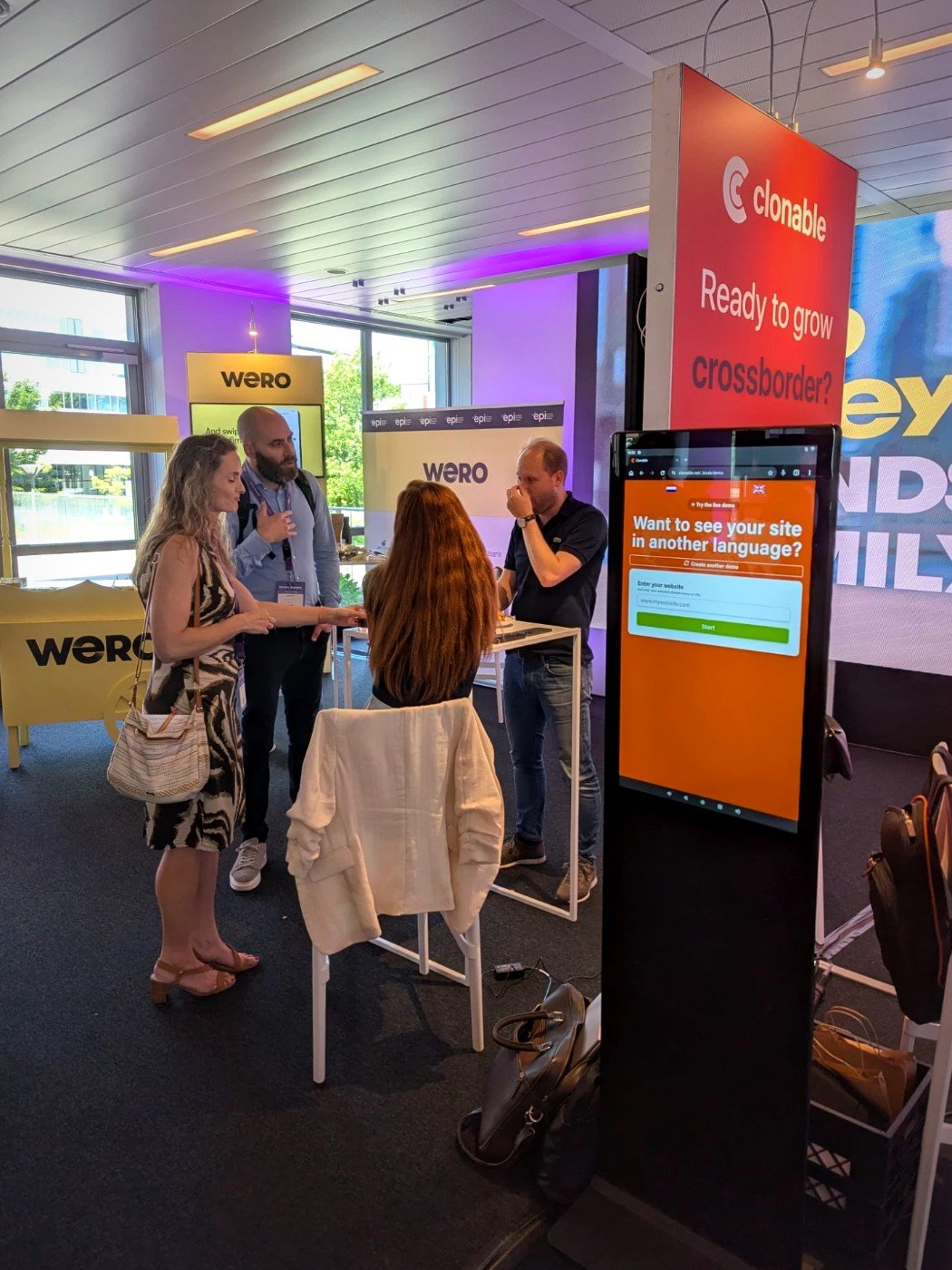 De gehuurde demozuil van Clonable op de Webwinkel Vakdagen